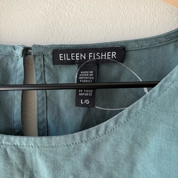 New Womens Eileen Fisher Round Neck Boxy Dragonfly Short Sleeve Top Blouse Sz L - Picture 6 of 7